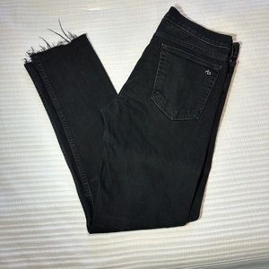 Rag & Bone Men's Fit 1 Extra Slim Skinny Black Jax Ripped Distressed Jeans Sz 31